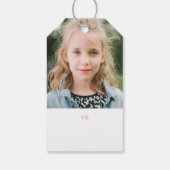 ヘリンボーン バンド ホリデー フォト ギフト タグ - 赤 (裏面)