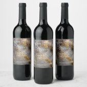 ヘリーエレガント金ゴールドゲート金ゴールド文字 ワインラベル (ボトル)