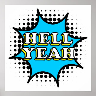 ヘルイェー漫画スタイル文字 ポスター