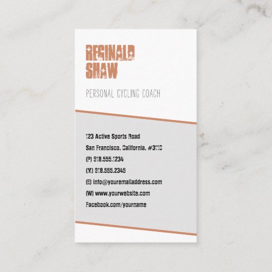 ヘルサイクリストのエクストリームスポーツ |プロフェッショナル 名刺 (裏面)