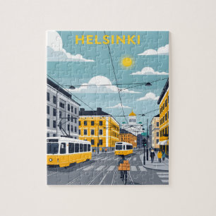 ヘルシンキの路面電車 - フィンランドの都市風景 ジグソーパズル