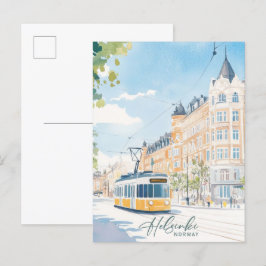 ヘルシンキノルウェーグアッシュ絵を描イラストレーション旅行 ポストカード