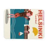 ヘルシンキフィンランドのヴィンテージ旅行ポスターへようこそ マグネット (横)