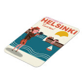 ヘルシンキフィンランドのヴィンテージ旅行ポスターへようこそ マグネット (左側)