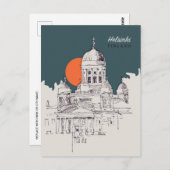 ヘルシンキフィンランドのヴィンテージ旅行都市へようこそ ポストカード (正面/裏面)