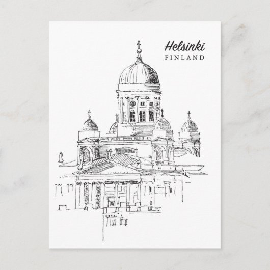 ヘルシンキフィンランドのヴィンテージ旅行都市へようこそ ポストカード (正面)
