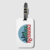 ヘルシンキフィンランドシティスカイラインヴィンテージ街並 ラゲッジタグ (正面縦)