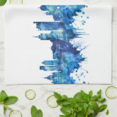 ヘルシンキフィンランドスカイラインブルー キッチンタオル (折り畳み)