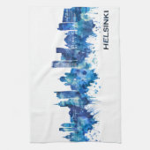 ヘルシンキフィンランドスカイラインブルー キッチンタオル (縦)