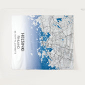 ヘルシンキフィンランド市街地図座標旅行 タペストリー (正面(横))