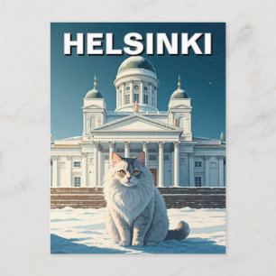 ヘルシンキフィンランド旅行で猫 ポストカード