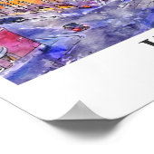 ヘルシンキフィンランド旅行水彩手描き ポスター (角)