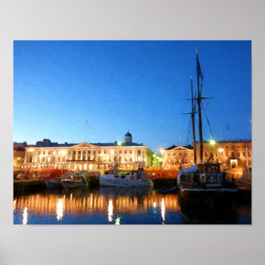 ヘルシンキマーケットスクエアボート夕べ ポスター (正面)