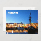 ヘルシンキマーケットスクエアボート夕べ ポストカード (正面/裏面)
