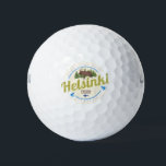 ヘルシンキムースキャピタルオブフィンランドヴィンテージ土産 ゴルフボール<br><div class="desc">フィンランドのヘルシンキの首都ヴィンテージと休暇のための土産。ムースと魚のデザインを持つヘルシンキ市の休暇の記念品として。ライフスタイルのためのフィンランドの都市バックパッカーズUusimaaとフィンランドの旅行。ヘルシンキinフィンランドヴィンテージデザイン土産。Helsinki with fishフィンランド旅行やフィンランドの首都での休暇のためのアートワーク。ヘルシンキ市の森とムースデザインの休暇。必要な名カスタマイズ前を入力して、デザインを簡単にパーソナライズできる。</div>