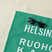 ヘルシンキメトロステーションズ名前をカスタムする&カラー ビーチタオル (インサイチュ)