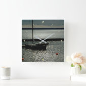 ヘルシンキ上空の日の出 スクエア壁時計 (ホーム)