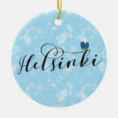 ヘルシンキ州旗ハート,フィンランド セラミックオーナメント (正面)