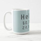 ヘルシンキ緯度の経度の座標 コーヒーマグカップ (左)