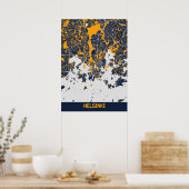 ヘルシンキ – フィンランドブルーフレッシュシティマップ ポスター (キッチン)