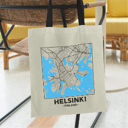 ヘルシンキ フィンランド都市地図トートバッグ トートバッグ