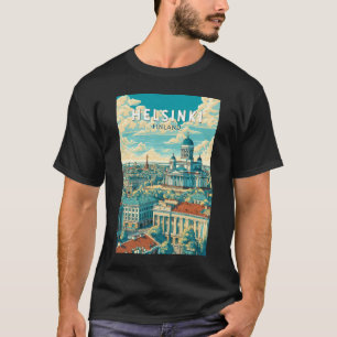 ヘルシンキ フィンランド 旅行 アート ヴィンテージ Tシャツ
