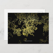ヘルシンスキー金ゴールドスタイルアートマップ ポストカード (正面/裏面)