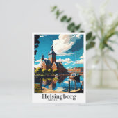 ヘルシンボルグスウェーデンアートヴィンテージトラベルポートレート ポストカード (スタンド正面)