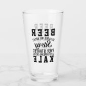 ヘルシーおもしろいビール対グリーンケールユーモア引用文 タンブラーグラス (裏面)