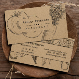 ヘルシーな菜園&クラフト紙 名刺