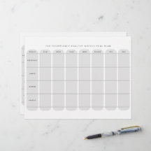 ヘルシーな週次食事計画テンプレート両面