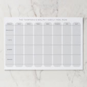 ヘルシーな週食計画テンプレート ペーパーパッド (正面)