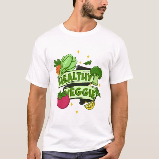 ヘルシーな野菜 Tシャツ (正面)