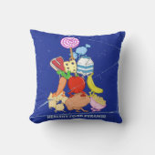 ヘルシーな食べ物のピラミッドおもしろい型の漫画イラストレーション クッション (正面)