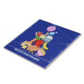 ヘルシーな食べ物のピラミッドおもしろい型の漫画イラストレーション タイル (側面)