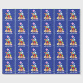 ヘルシーな食べ物のピラミッドおもしろい型の漫画イラストレーション ラッピングペーパー (フラット)