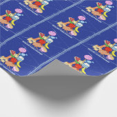 ヘルシーな食べ物のピラミッドおもしろい型の漫画イラストレーション ラッピングペーパー (角)