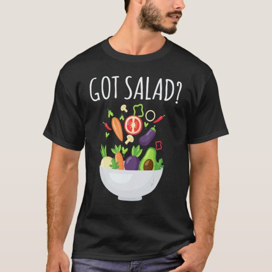 ヘルシーな食事はサラダボウル 新鮮な食べ物 楽しい ビーガン Tシャツ (正面)