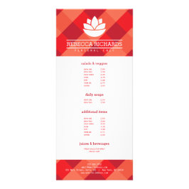 ヘルシーサラダ野菜ケータリングメニュー赤 ラックカード