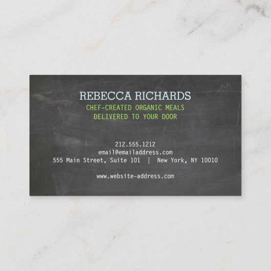 ヘルシーサラダ野菜ケータリングロゴシャルボード 名刺 (裏面)