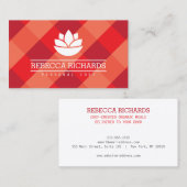 ヘルシーサラダ野菜ケータリングロゴレッド 名刺 (正面/裏面)