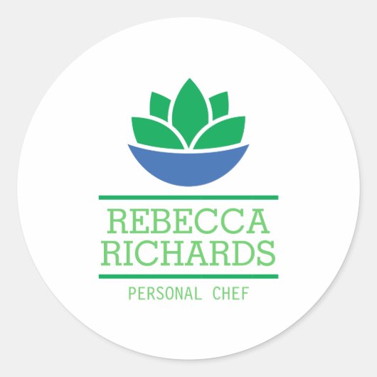 ヘルシーサラダ野菜ケータリングロゴ ラウンドシール (正面)