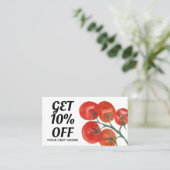 ヘルシーシェフ栄養士トマト水彩 割引カード (スタンド正面)