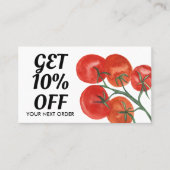 ヘルシーシェフ栄養士トマト水彩 割引カード (正面)