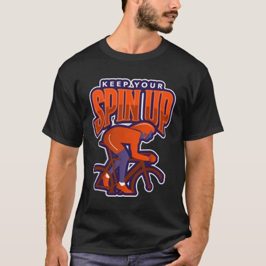 ヘルシースピン固定自転車エクササイズトレーニングクート Tシャツ (正面)