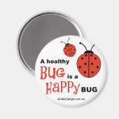 ヘルシーハッピーバグ – 冷蔵庫用マグネット マグネット (正面/裏面)