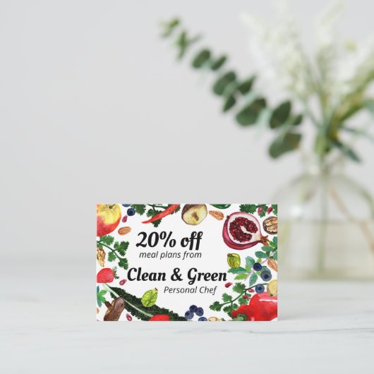 ヘルシーパーソナルシェフ栄養士モダン野菜 割引カード (スタンド正面)