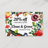 ヘルシーパーソナルシェフ栄養士モダン野菜 割引カード (正面)