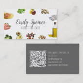 ヘルシーフード栄養コーチシンプルホワイトカード 名刺 (正面/裏面)