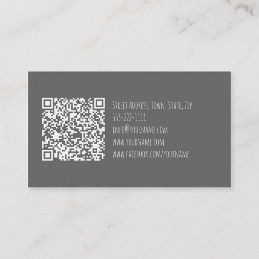 ヘルシーフード栄養コーチシンプルホワイトカード 名刺 (裏面)